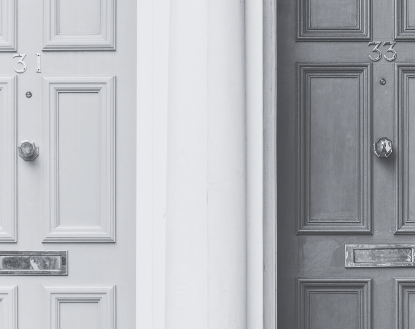 2 doors, side by side